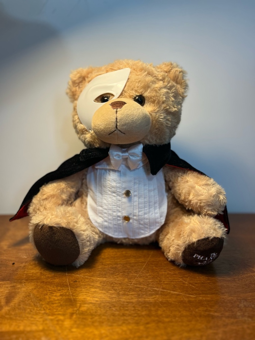 Phantom of the Opera Teddy Bear Plush w/ Mask Cape Tuxedo Broadway Musical - Picture 2 of 8